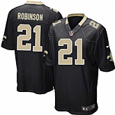 Nike Men & Women & Youth Saints #21 Robinson Black Team Color Game Jersey,baseball caps,new era cap wholesale,wholesale hats